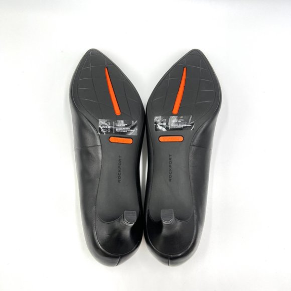 Rockport‎ Womens Kalila Black Leather Low Kitten Heels Pumps Shoes 6.5M - Picture 8 of 15
